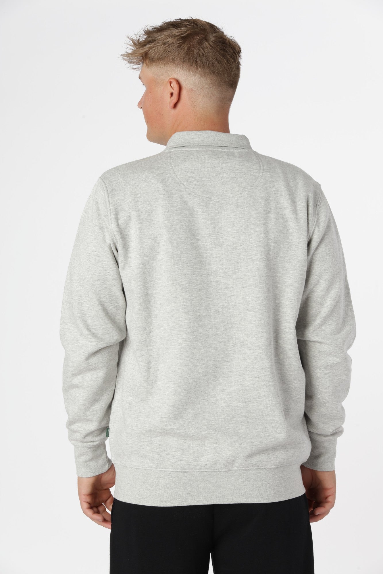 Kronstadt Zip-up i farven Lt Grey Mix med diskret brystbroderi og lys, meleret design