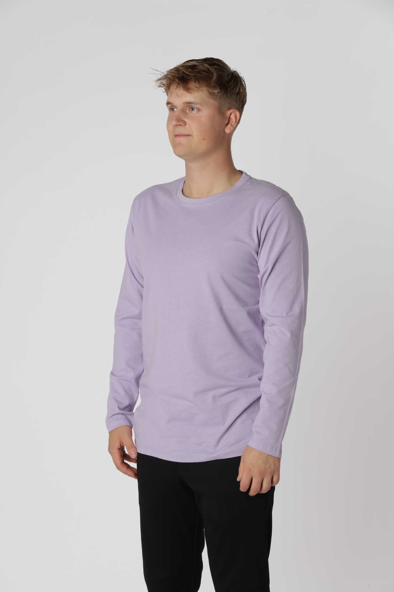 Essential langærmer t-shirt i farven Lavender, holdbar og formstabil efter gentagen vask