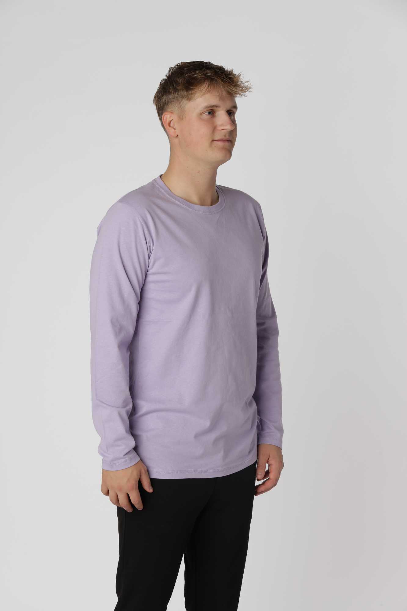 Lavender Essential langærmer t-shirt i farven Lavender med klassisk rund hals