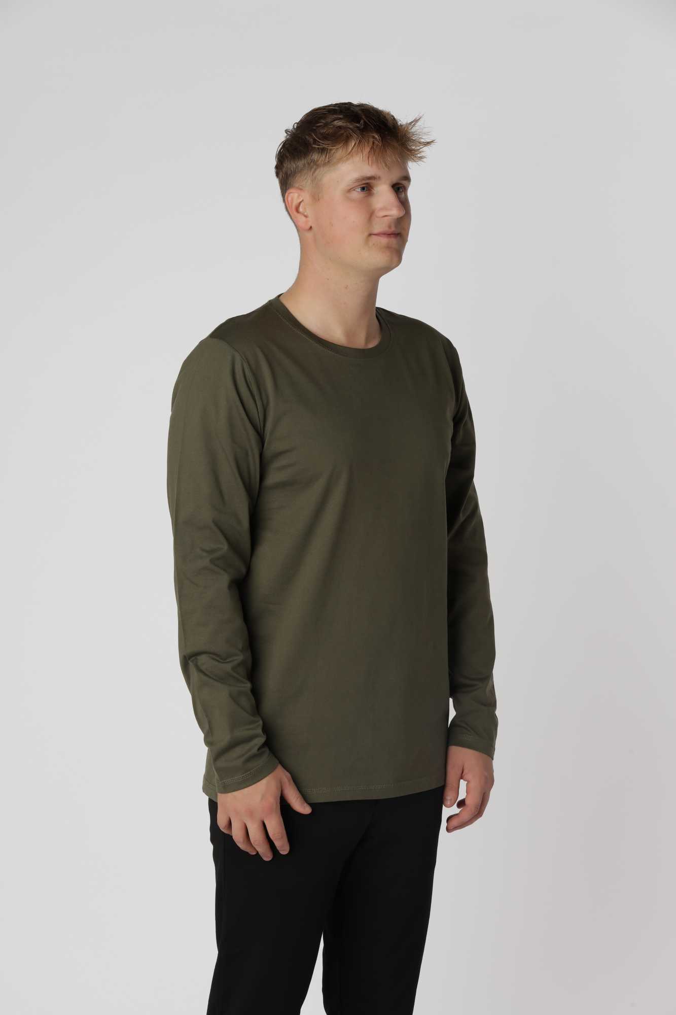 New Army Essential langærmer t-shirt i farven new army med klassisk rund hals