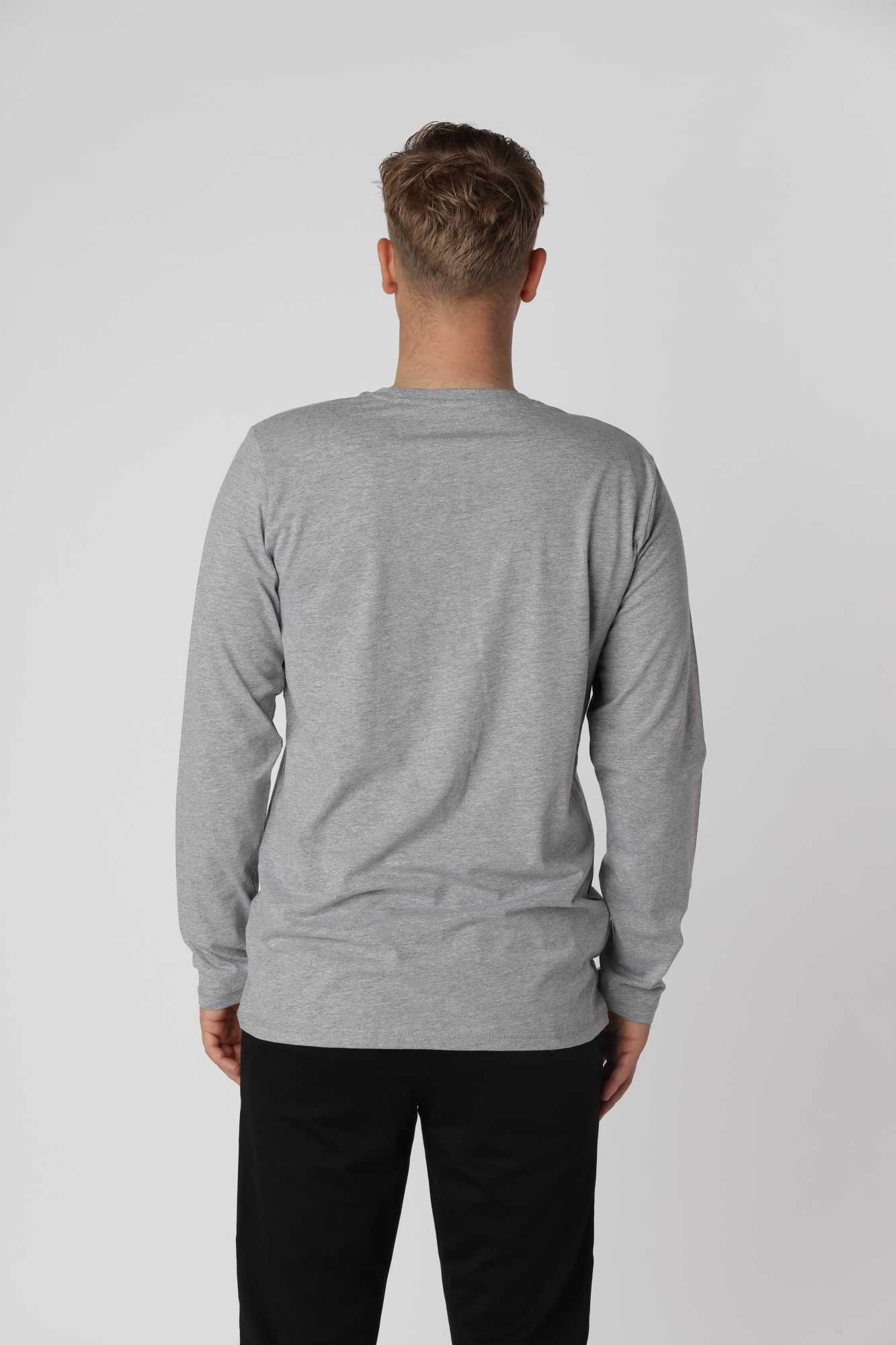 Essential langærmer t-shirt i farven oxford grey, holdbar og formstabil efter gentagen vask