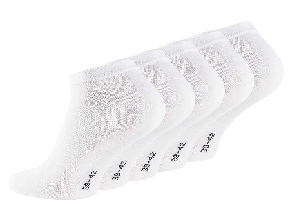 Ankelstrumpor i bomull, 5-pack, Vita