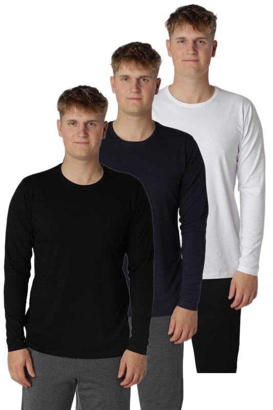 Shape Langærmet T-shirt, 3 stk.